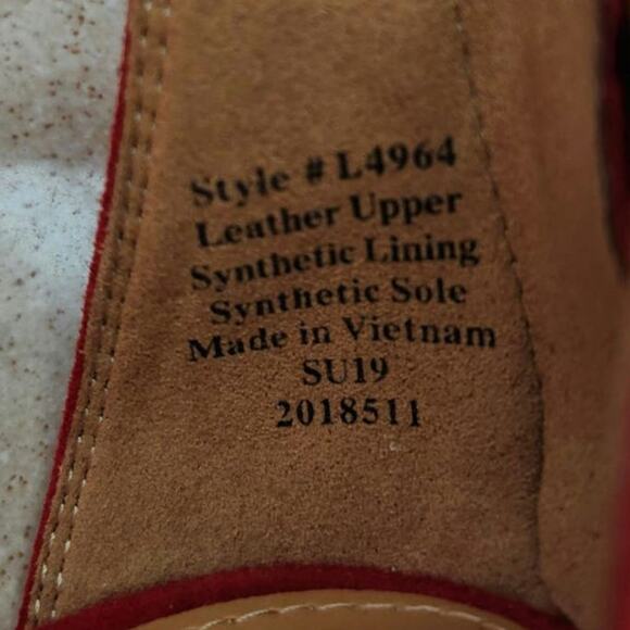 J by J Crew 6.5 Red leather Ankle Heel Pumps Open Toe Strappy - Picture 9 of 9